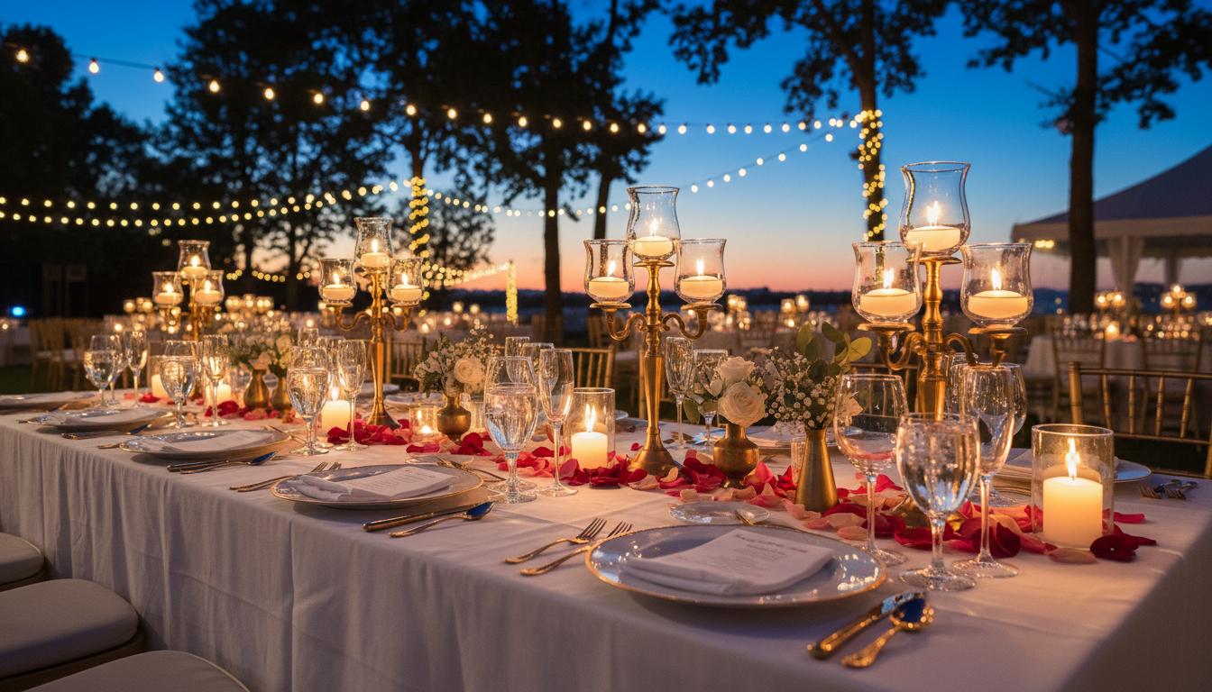 Elegant outdoor reception table