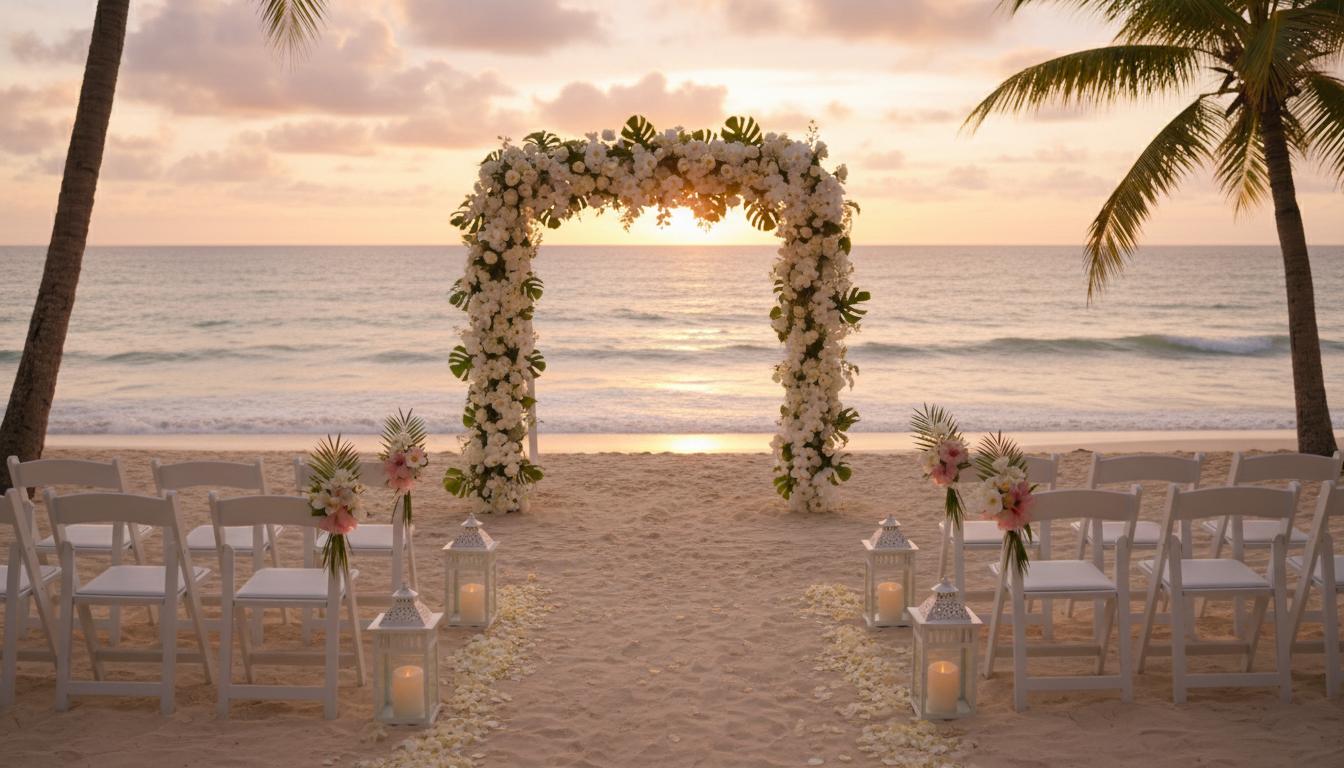 Beachside wedding ceremony